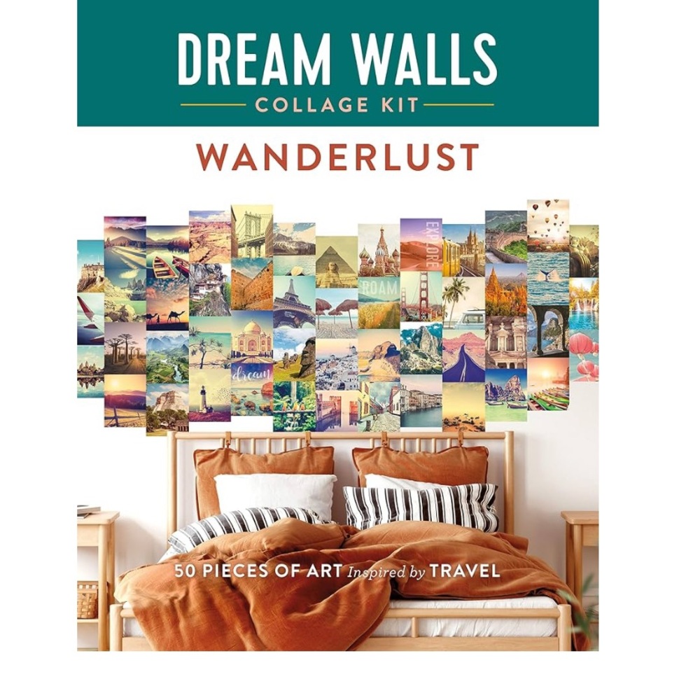 Dream Walls Collage Kit Wanderlust 50 Pieces of Art Inspired by Travel Book